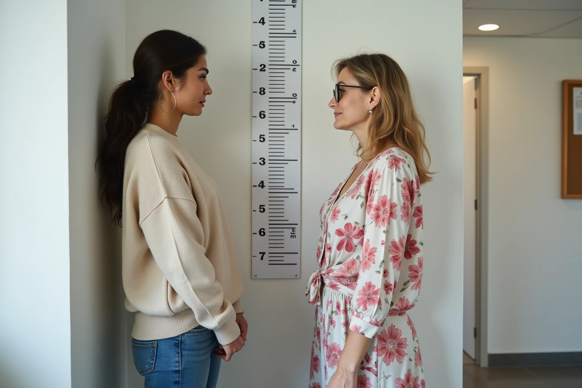 Jeune femme et femme plus âgée mesurées en clinique