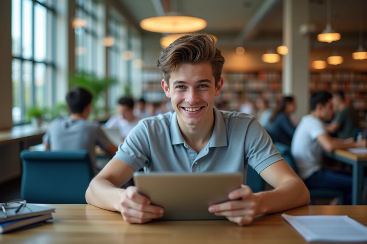 Jeune homme souriant lors d